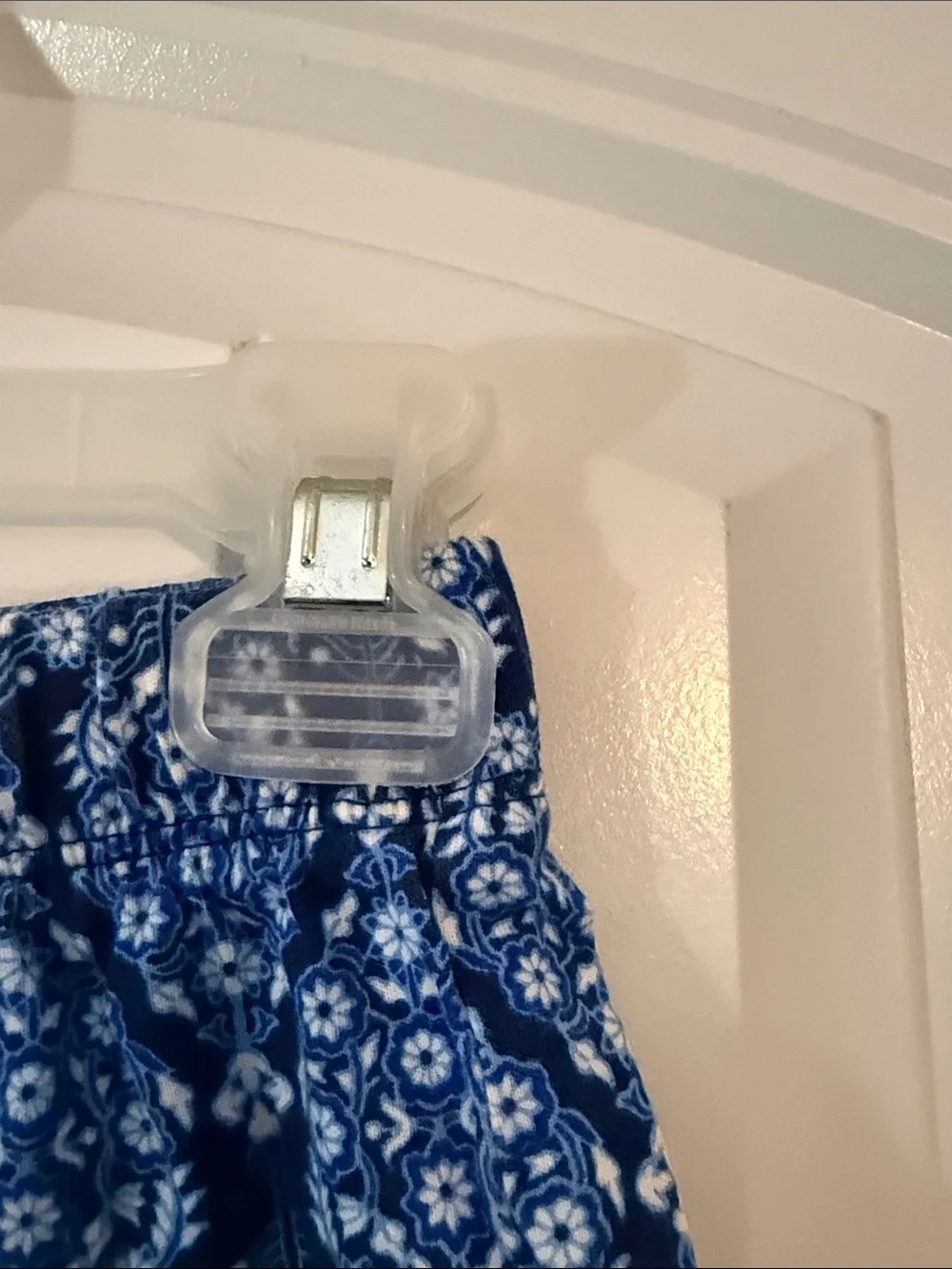 Gently worn Blue and White Lace-Print Shorts (2)